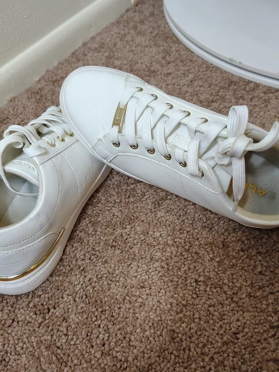 ALDO White Lace-Up Sneakers - Picture 2 of 6
